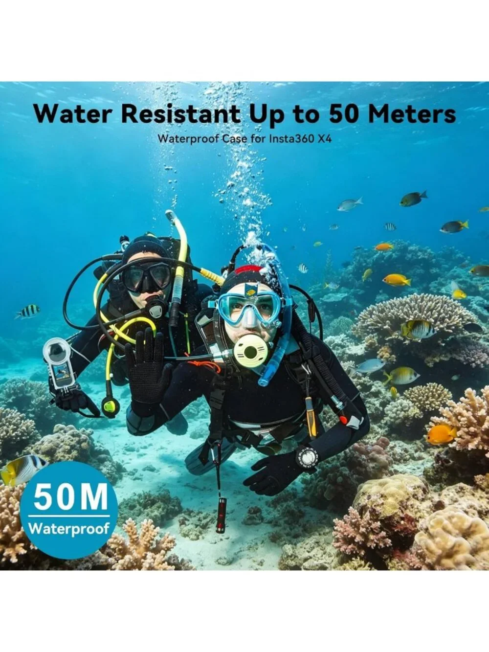 50m Waterproof Dive Case for Insta360 X4 - Invisible, Durable, Underwater Use